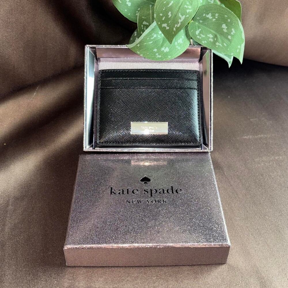 Kate spade black card holder new in box